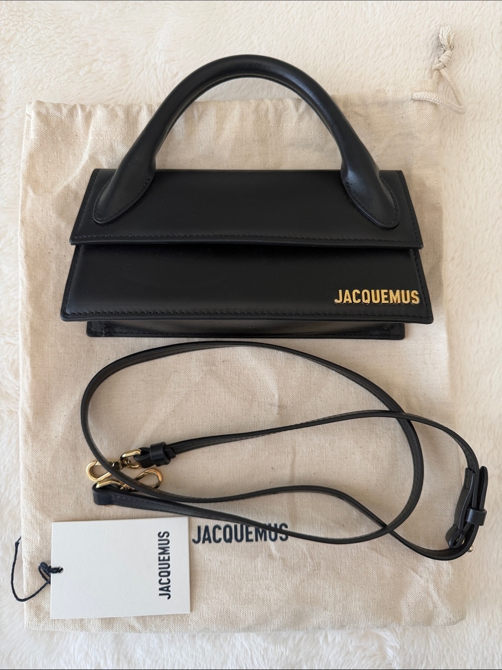 Jacquemus  Le Chiquito Long Leather Top Handle Bag Crossbody